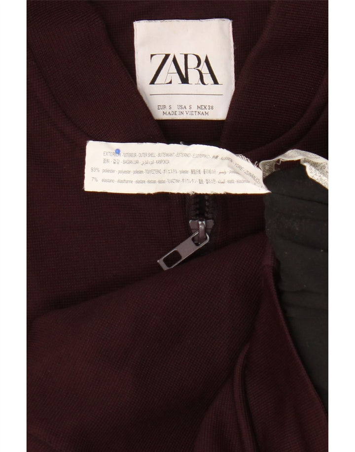 Zara Veste Bomber Homme UK 36 Petit Marron Polyester