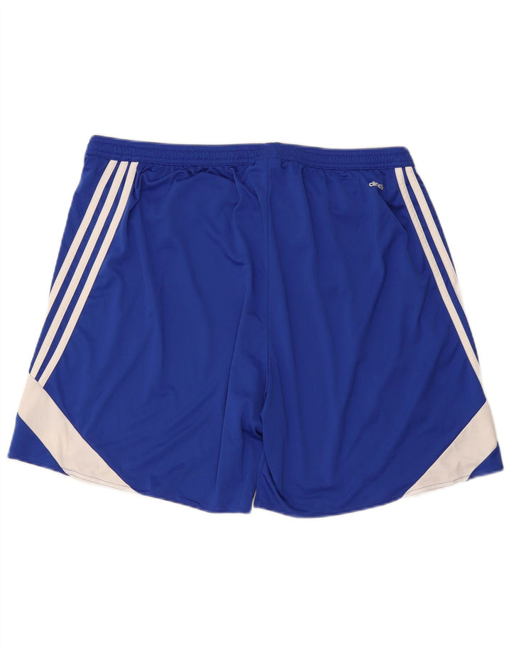 Adidas Short de sport Climalite pour homme 2XL Bleu Colorblock Polyester