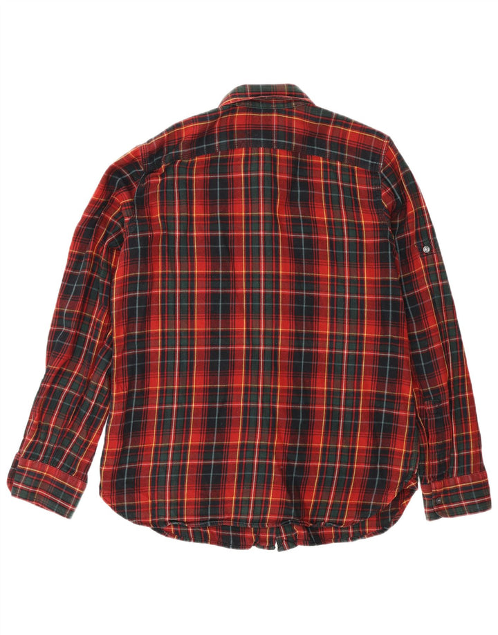 Ralph Lauren Chemise en flanelle pour femme UK 14 Coton à carreaux rouge moyen