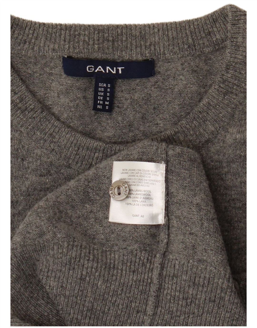 GANT Cardigan Femme Pull UK 10 Petite Laine Grise
