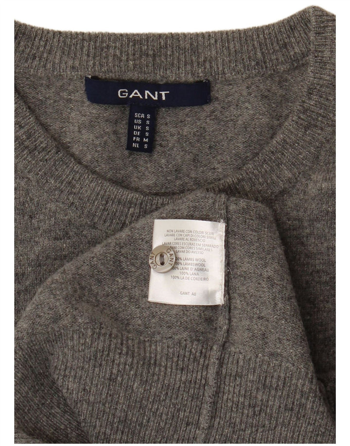 GANT Cardigan Femme Pull UK 10 Petite Laine Grise