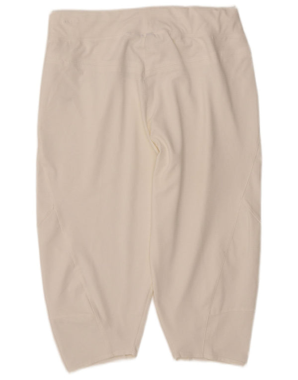 Pantalon de survêtement Nike Dri Fit Capri pour femme UK 14/16 Large Blanc Polyester
