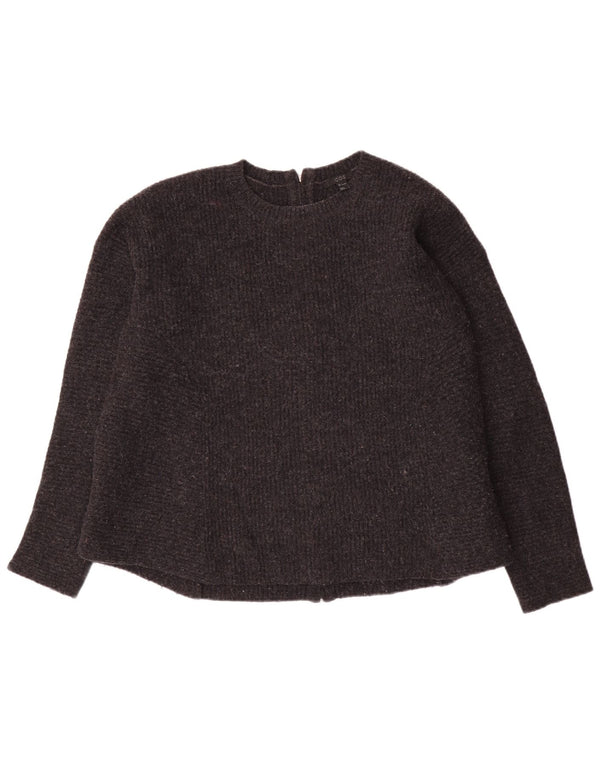 Cos Cardigan Femme Pull UK 16 Grande Laine Grise