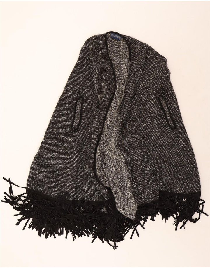 vintage Femmes Poncho Cardigan Pull UK 22 3XL Gris