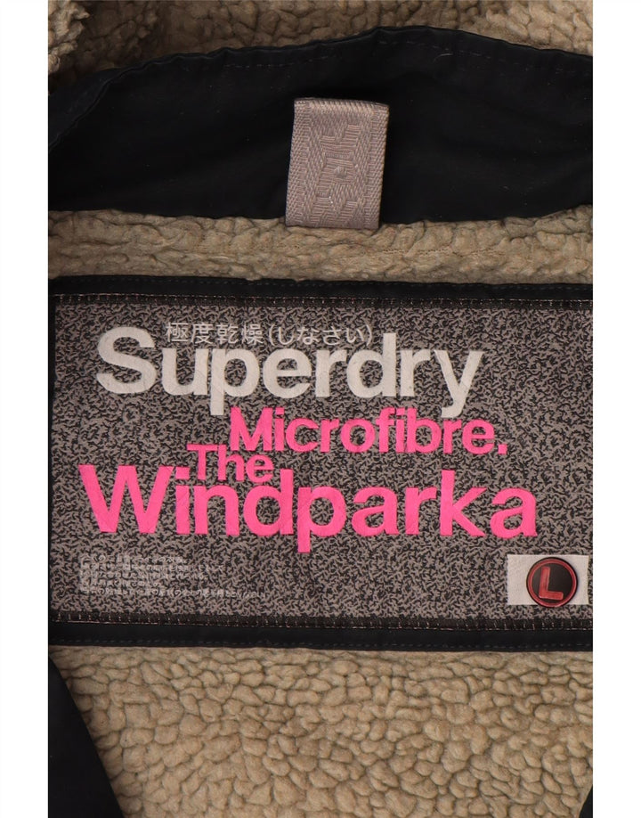 Superdry Femme The Windparka Veste Coupe-Vent UK 14 Large Bleu Marine