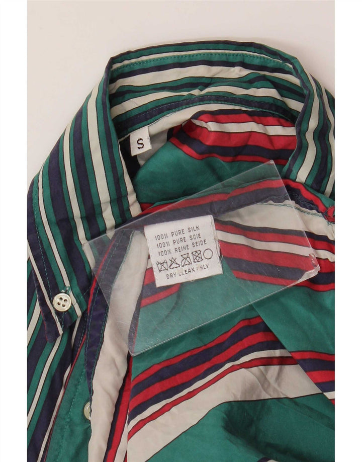 Chemise Homme Vintage Petite Soie Rayée Bleue