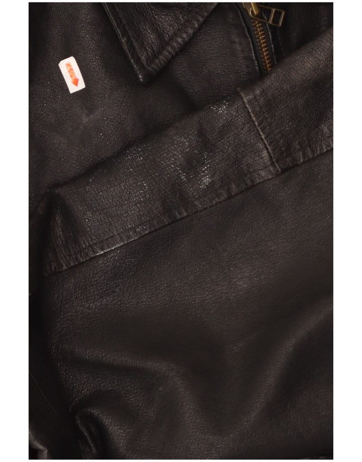 MILAN Veste en cuir pour homme UK 40 Grand cuir noir