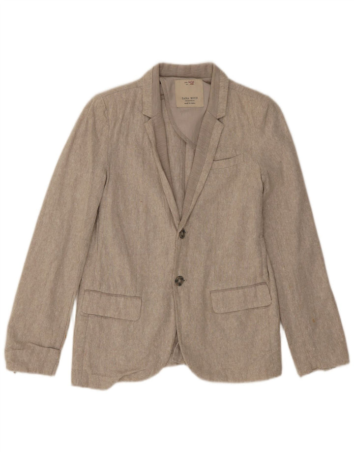 Zara Veste Blazer 2 Boutons Garçon 11-12 ans Lin Beige