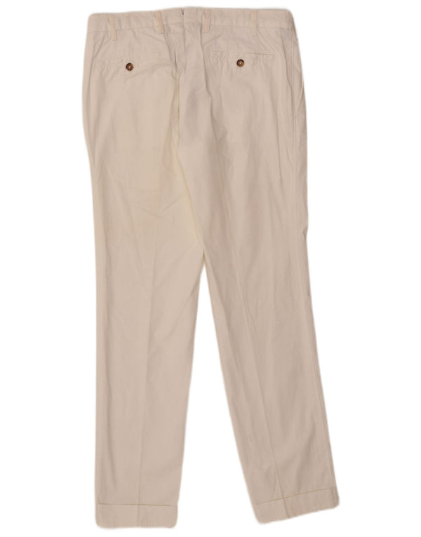 Pantalon de costume droit homme vintage IT 50 Large W34 L31 Coton Blanc
