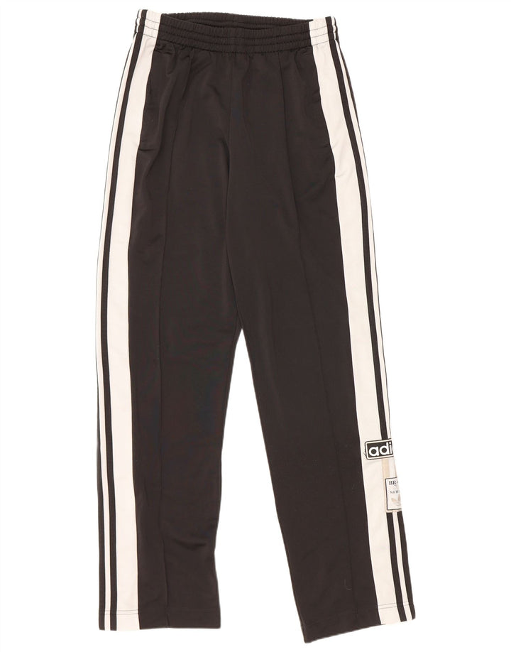 ADIDAS Pantalon de survêtement graphique pour femme UK 10 Small Black Colourblock