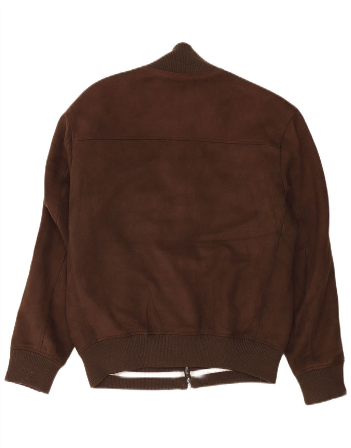 Zara Veste Bomber Homme UK 38 Polyester Marron Moyen