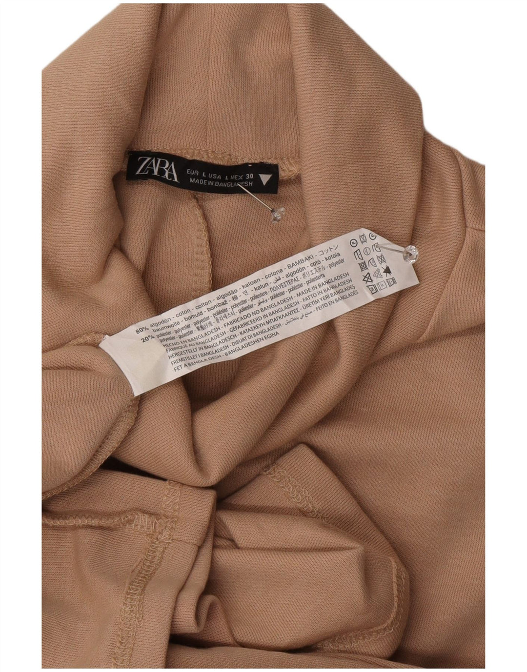 Zara Robe droite pour femme UK 16 Grand coton beige