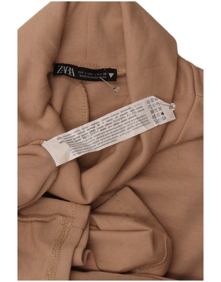 Zara Robe droite pour femme UK 16 Grand coton beige