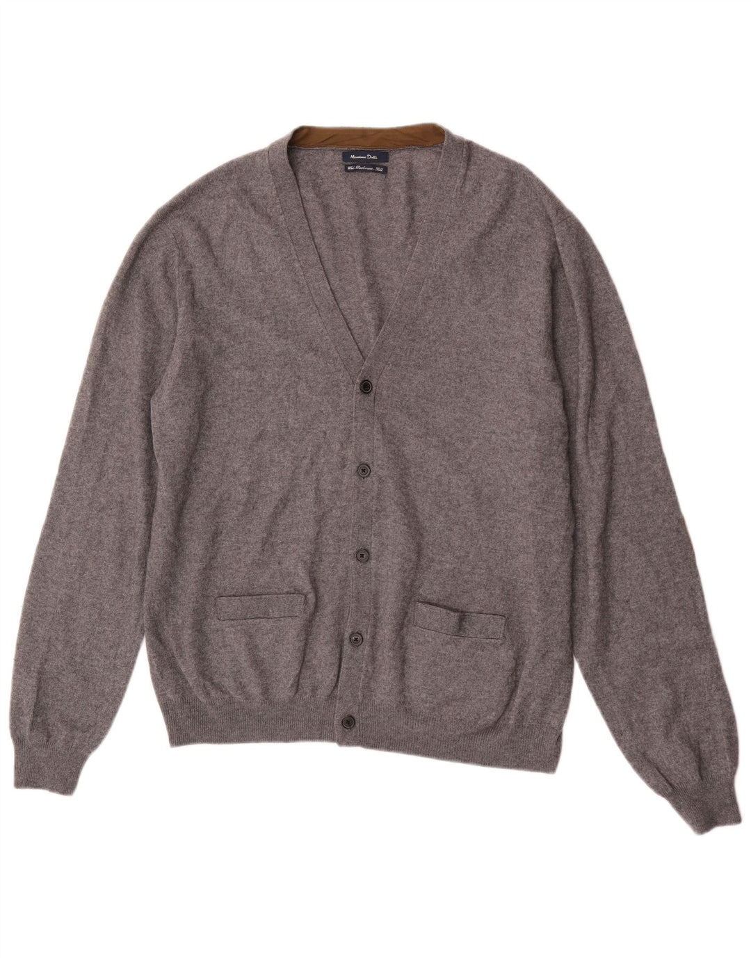 Massimo Dutti Pull Cardigan Homme 2XL Gris Laine