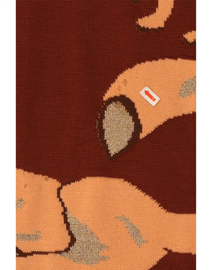 Escada Pull graphique à col roulé pour femme EU 36 Petit Marron