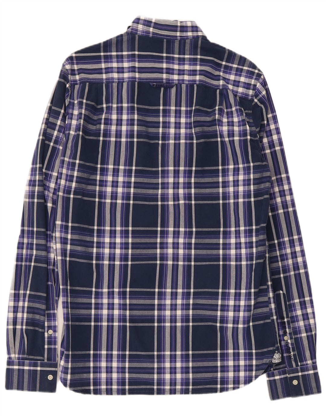 Superdry Chemise Homme Petit Carreau Bleu Marine Coton
