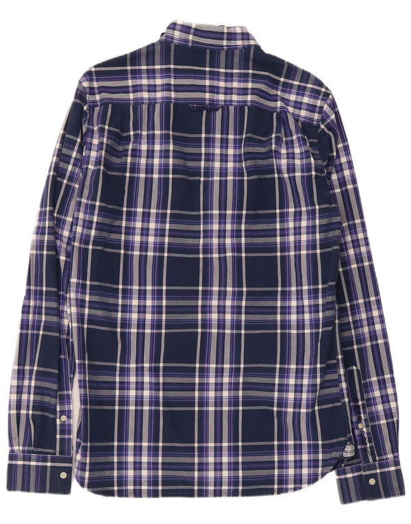 Superdry Chemise Homme Petit Carreau Bleu Marine Coton