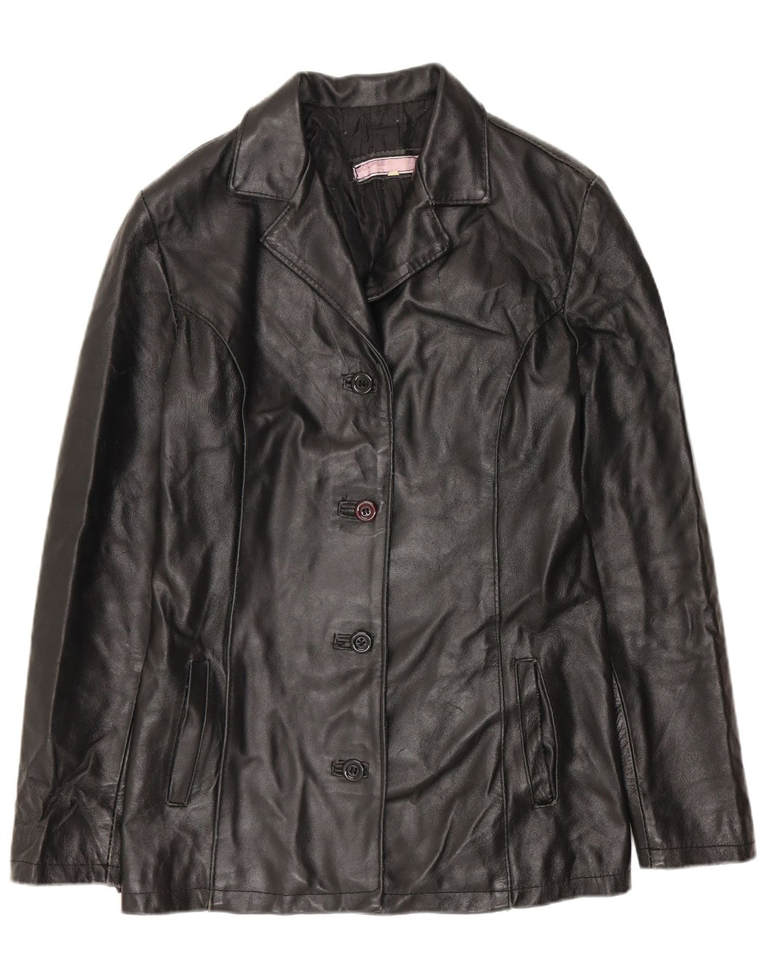 ECLIPSE Veste en cuir pour femme UK 10 Small Noir