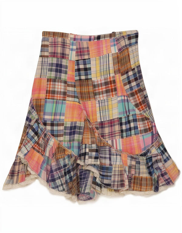 jupe évasée vintage femme IT 42 Medium W29 coton patchwork multicolore