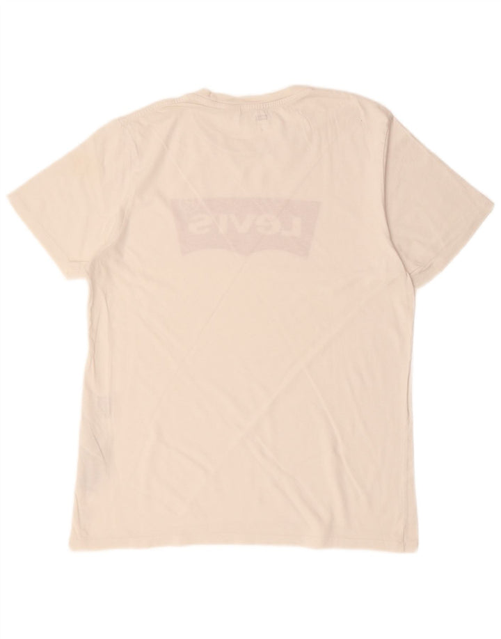 LEVI'S T-Shirt Graphique Homme Blanc Cassé Moyen Coton