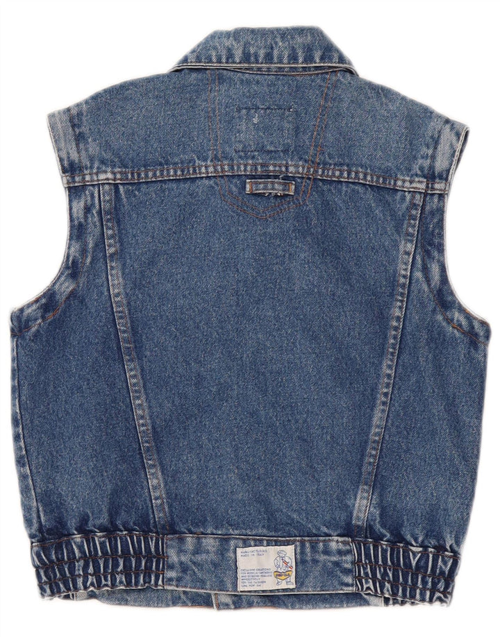 POP 84 Gilet court en jean pour femme UK 2 2XS Bleu