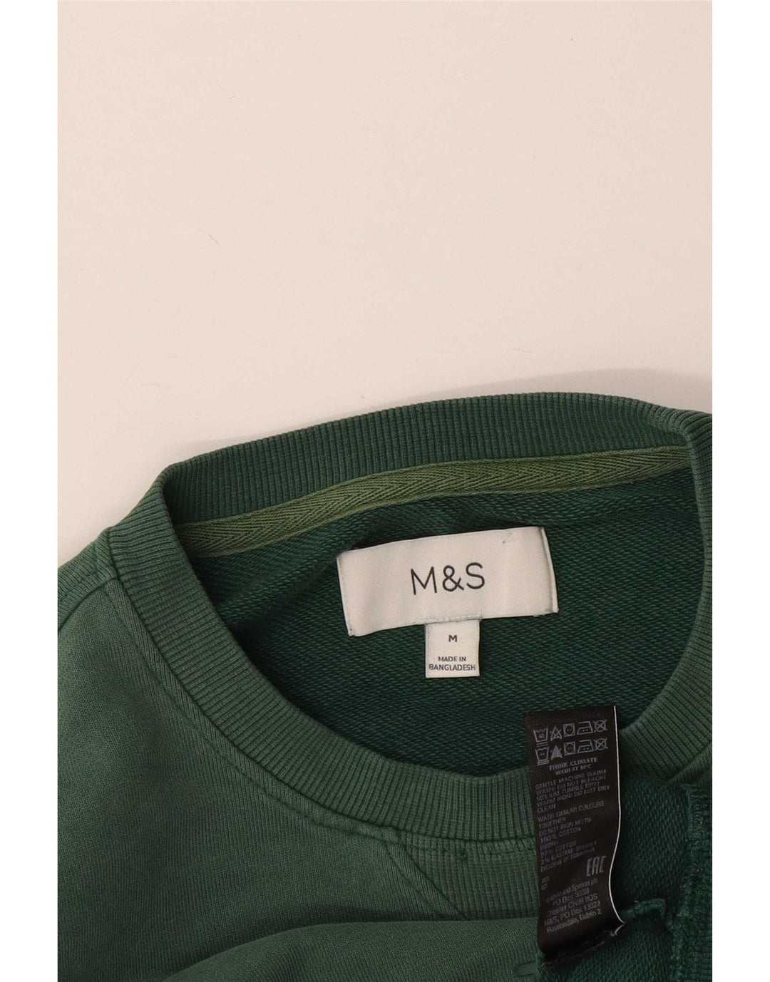 Marks & Spencer Sweat-Shirt Graphique Homme Vert Moyen Coton