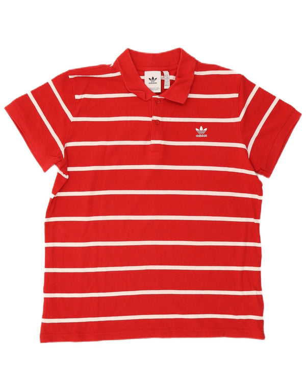 Adidas Polo Homme XL Coton Rayé Rouge