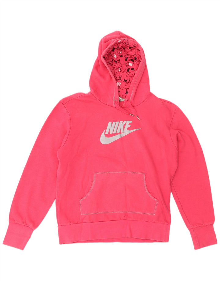 NIKE Pull à capuche graphique pour femme UK 16/18 XL Rose Coton