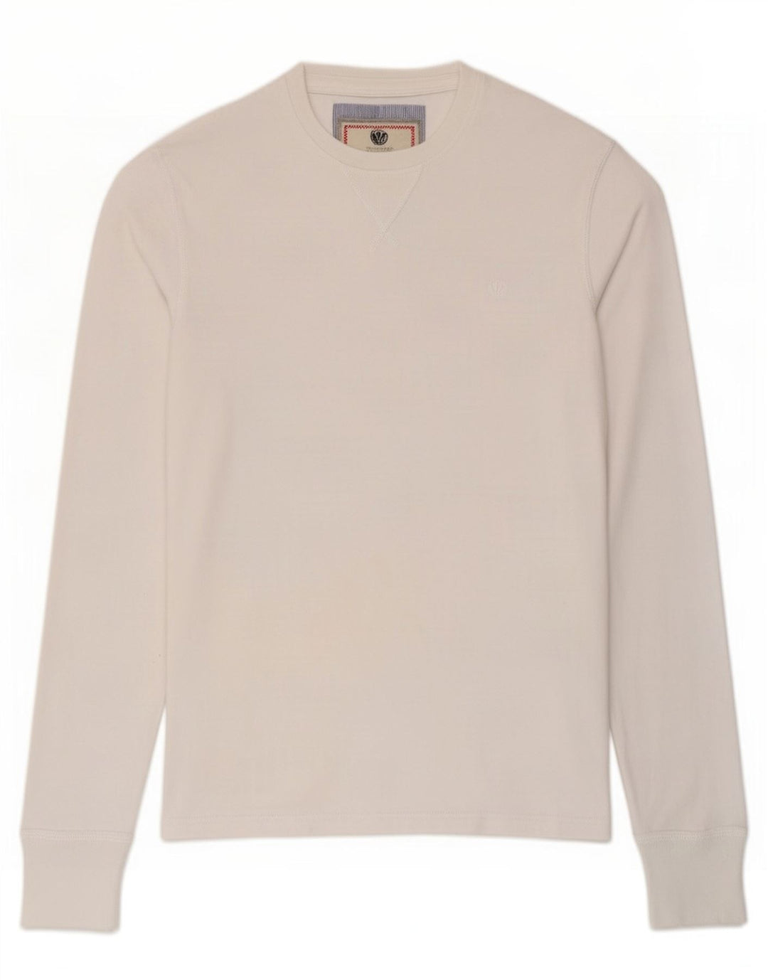 Fat Face Haut Homme Manches Longues Petit Coton Blanc