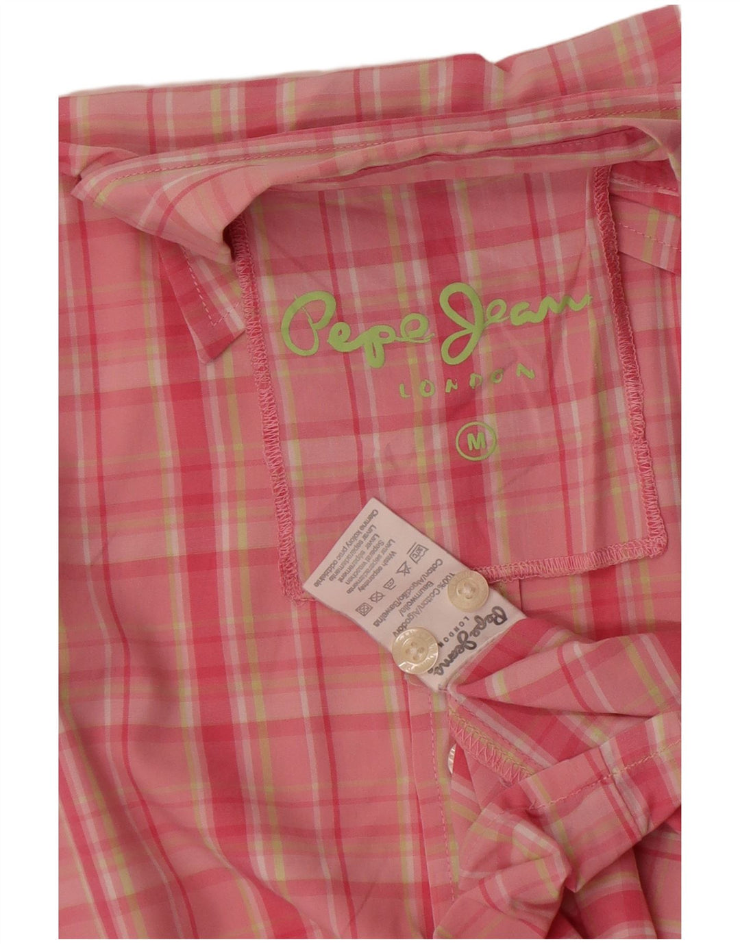 PEPE Jeans Chemise à Manches Courtes Homme Rose Moyen à Carreaux Coton
