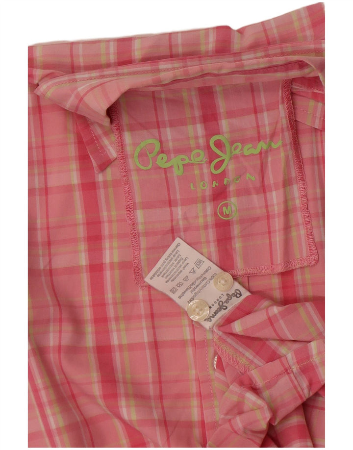 PEPE Jeans Chemise à Manches Courtes Homme Rose Moyen à Carreaux Coton