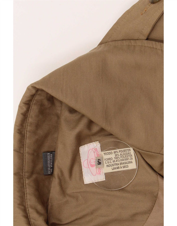vintage Femme Longline Oversize Trench Coat IT 40 Petit Polyester Beige
