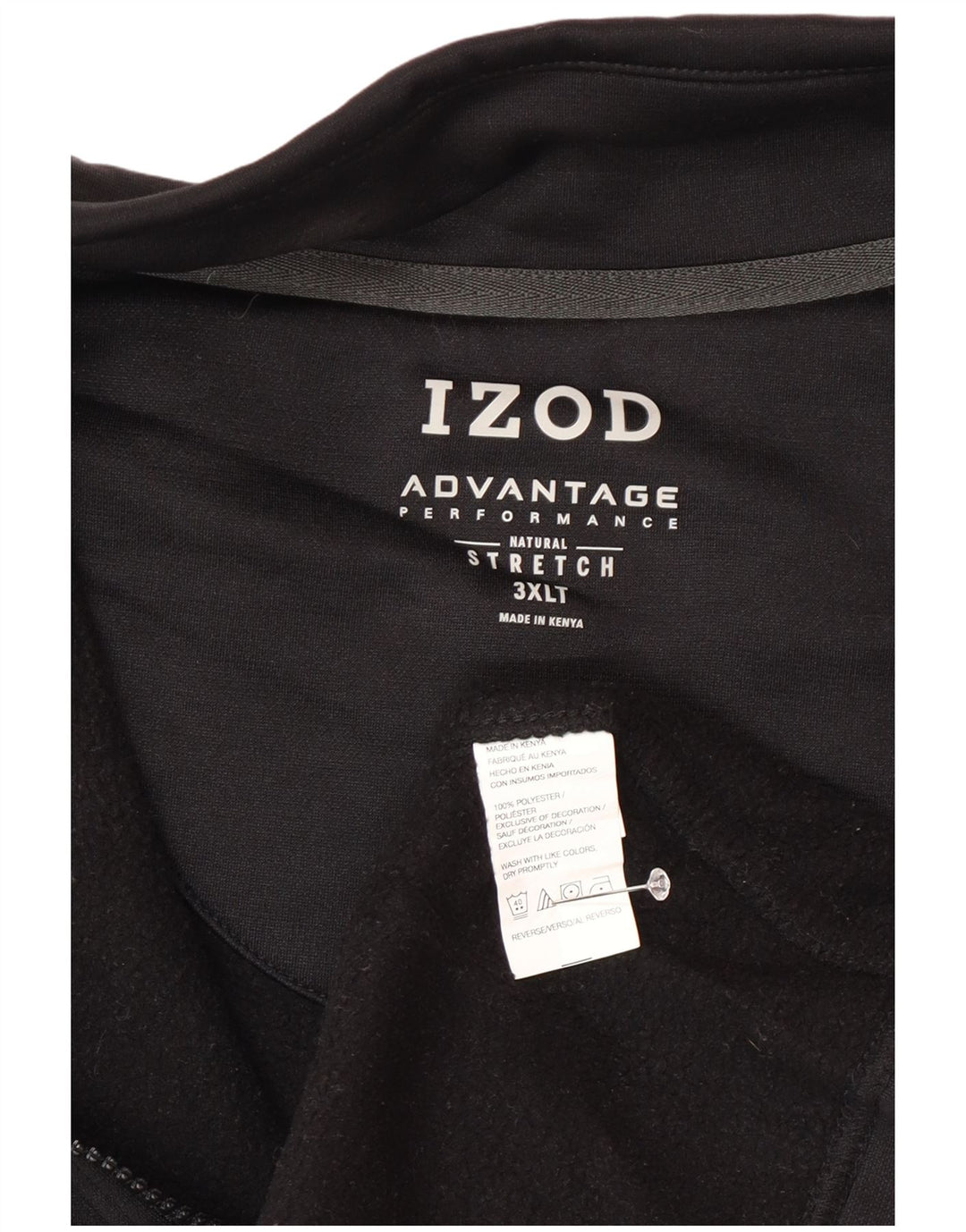 Izod Veste de survêtement sans manches pour homme 3XL Noir Polyester