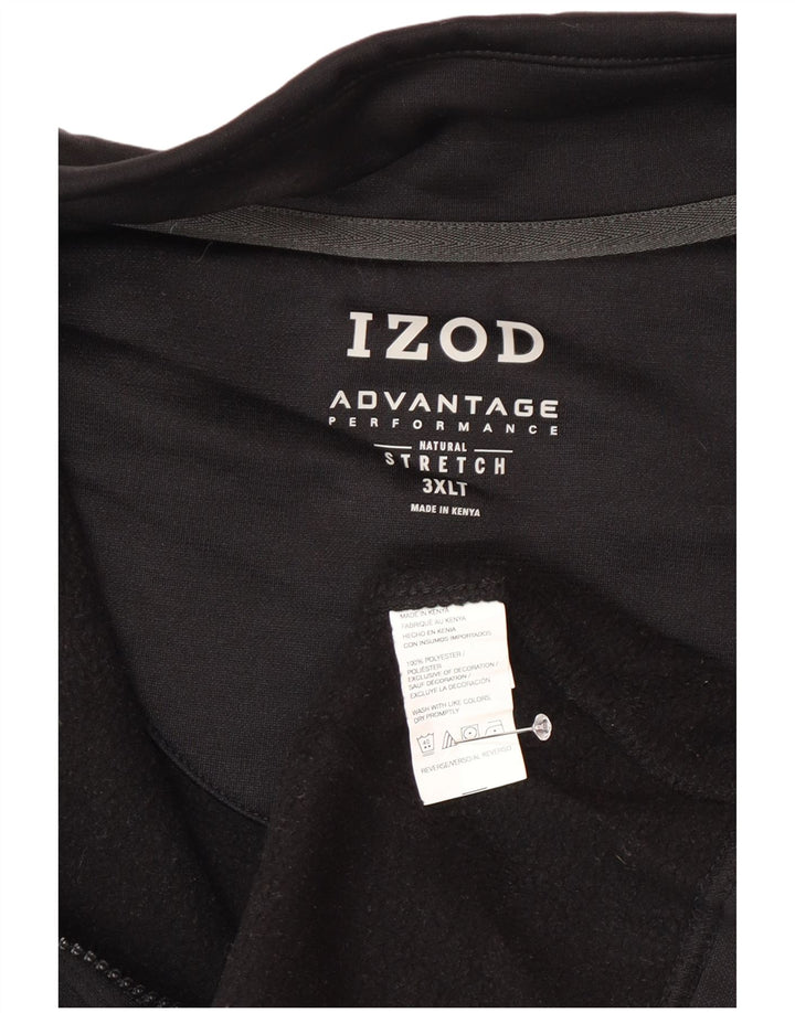 Izod Veste de survêtement sans manches pour homme 3XL Noir Polyester