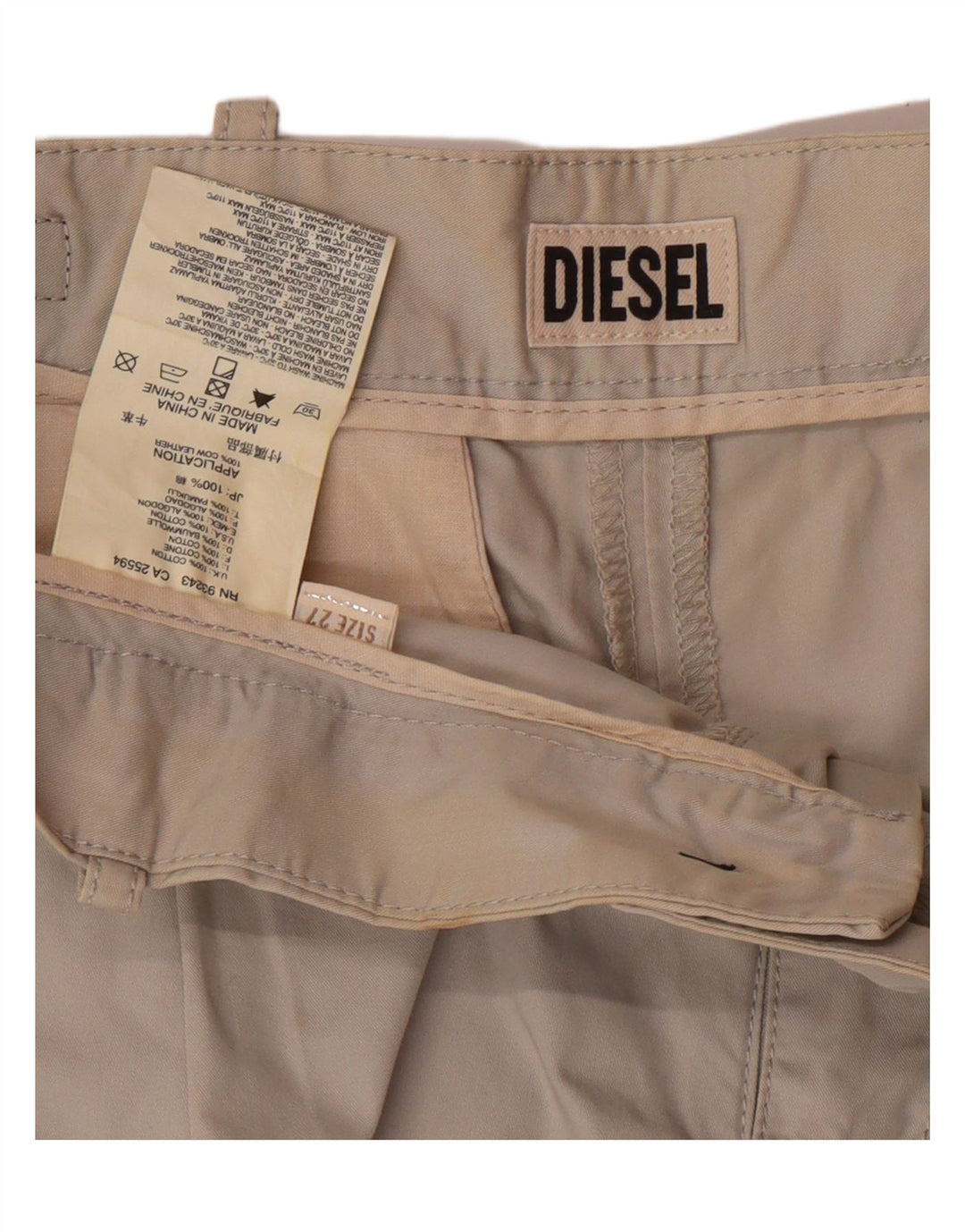 DIESEL Short Chino Femme W27 Petit Gris Coton