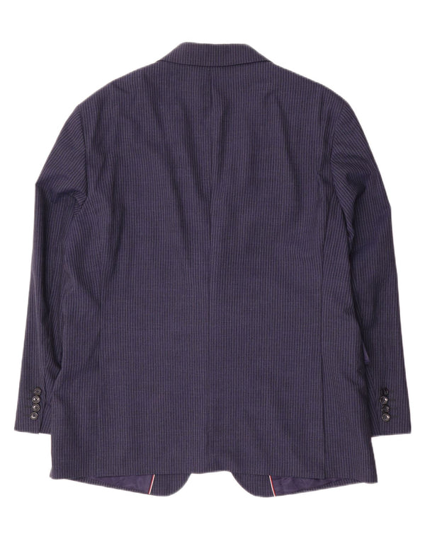 Tommy Hilfiger Veste blazer sur mesure pour homme EU 56 3XL Bleu marine à fines rayures