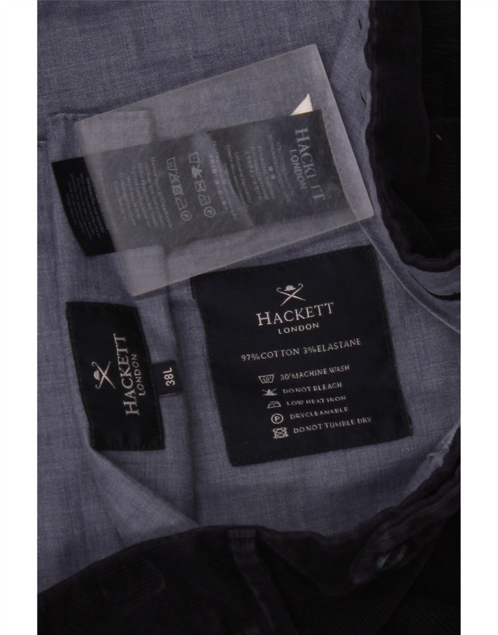 HACKETT Pantalon droit en velours côtelé pour homme W38 L30 Bleu marine en coton