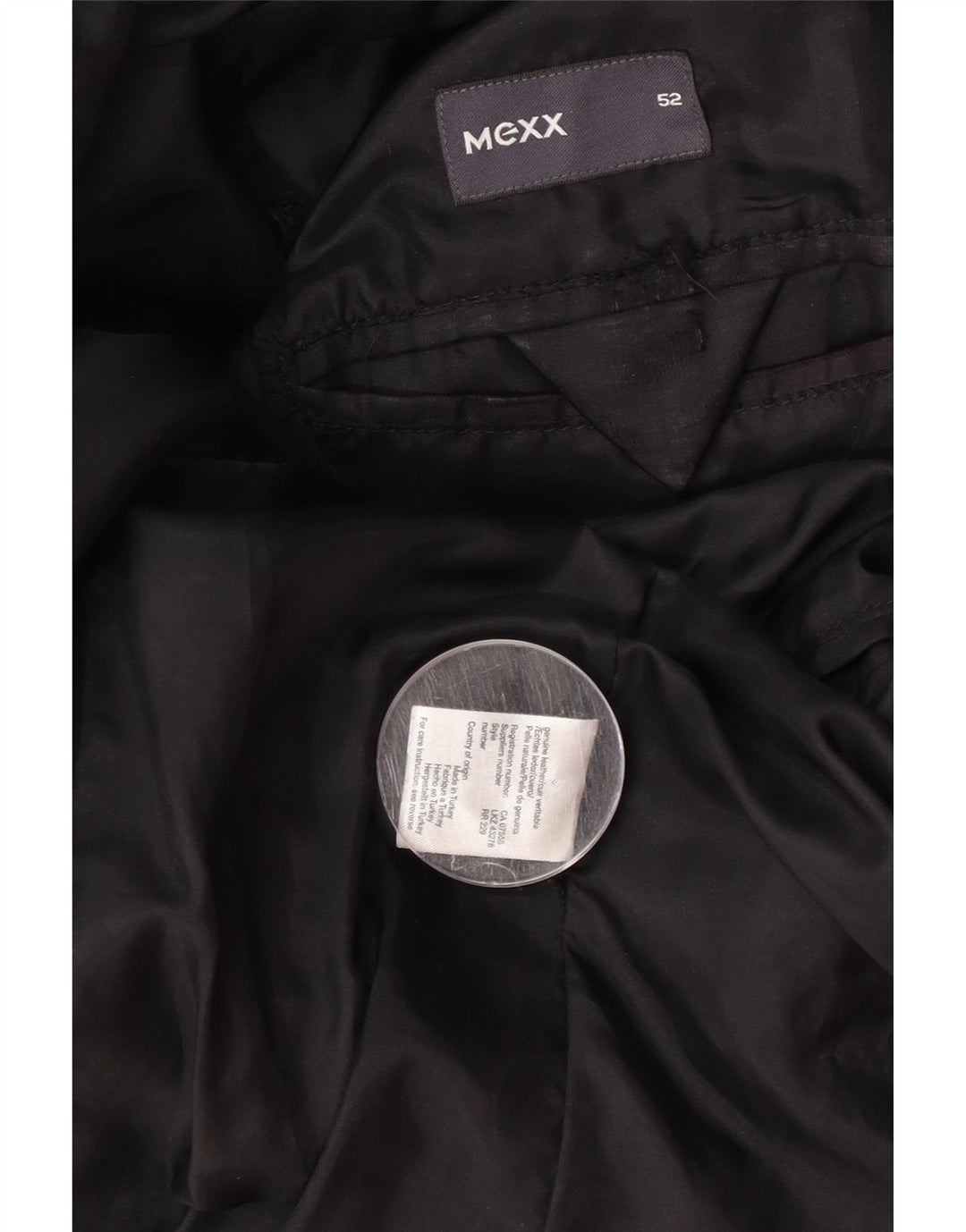 Mexx Veste blazer en cuir à 2 boutons pour homme IT 52 XL Cuir noir