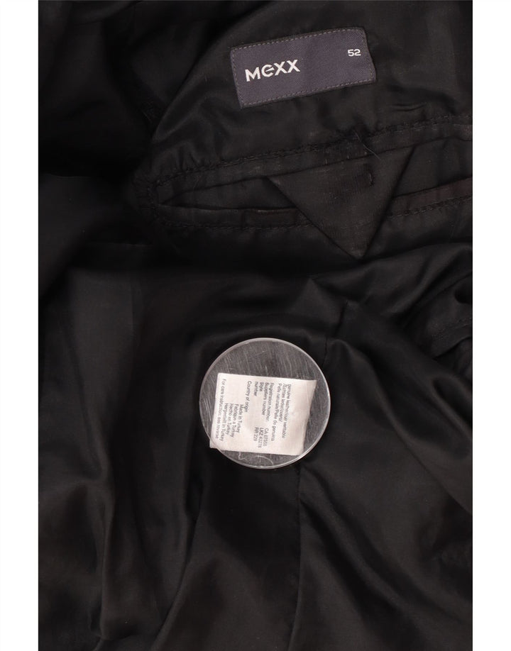 Mexx Veste blazer en cuir à 2 boutons pour homme IT 52 XL Cuir noir
