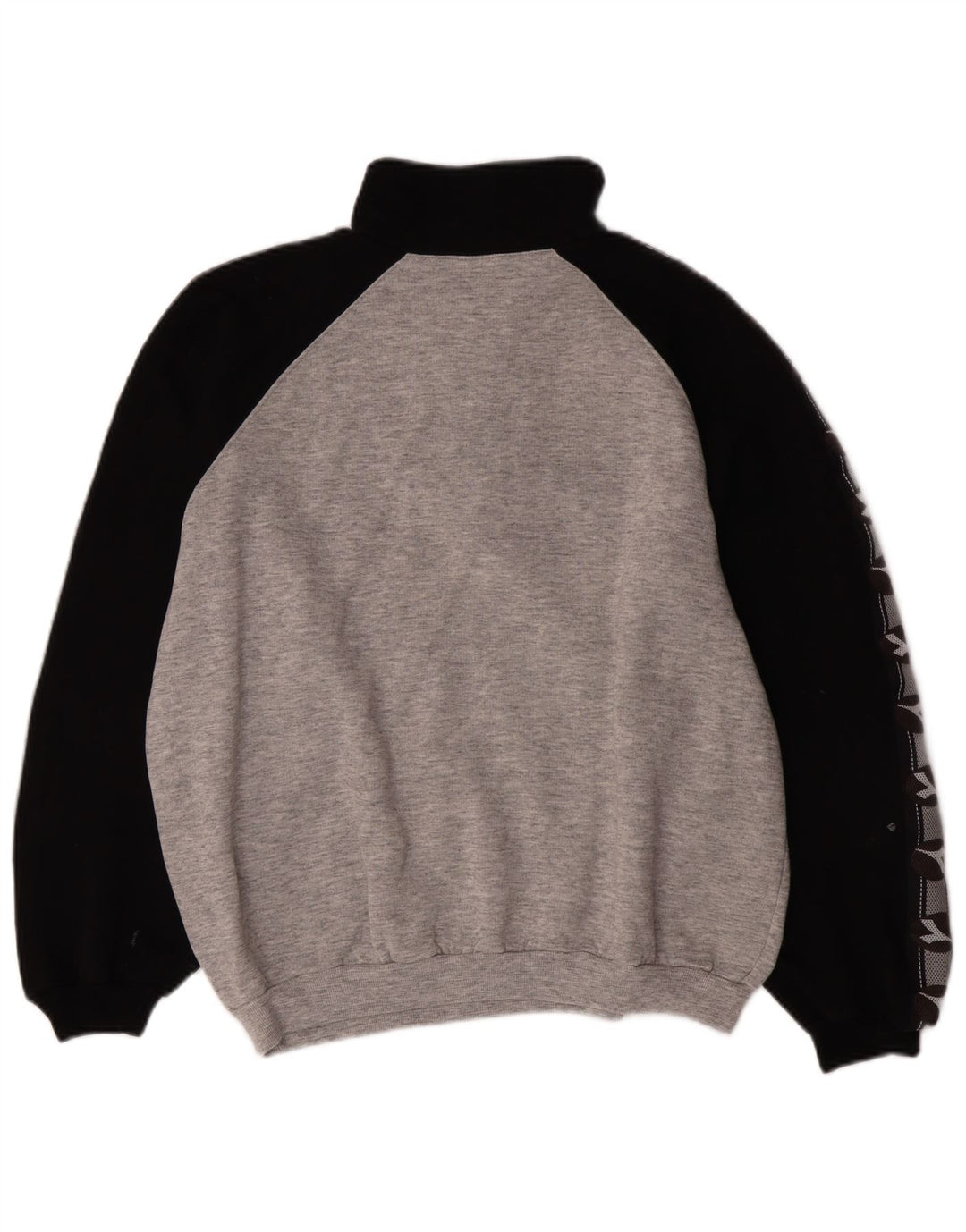 Diadora Sweat-shirt à col zippé pour hommes, grand, en coton color block, gris