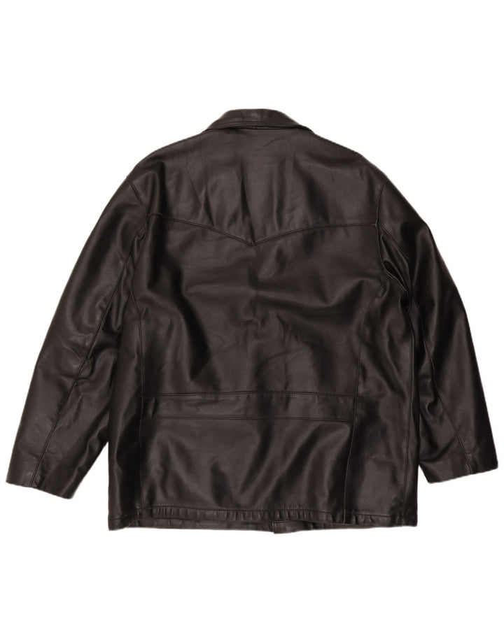 Charro Manteau en cuir pour homme UK 42 XL Cuir noir