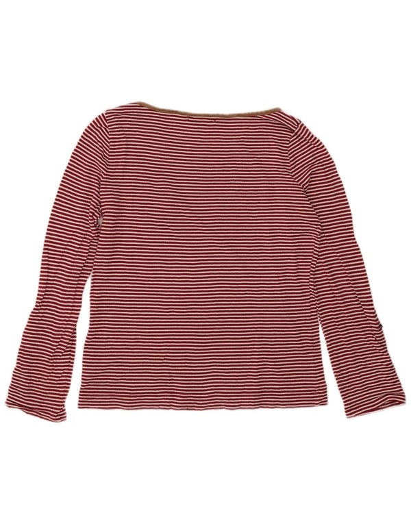 Ralph Lauren Haut à manches longues pour femme UK 14 Grand coton rayé rouge