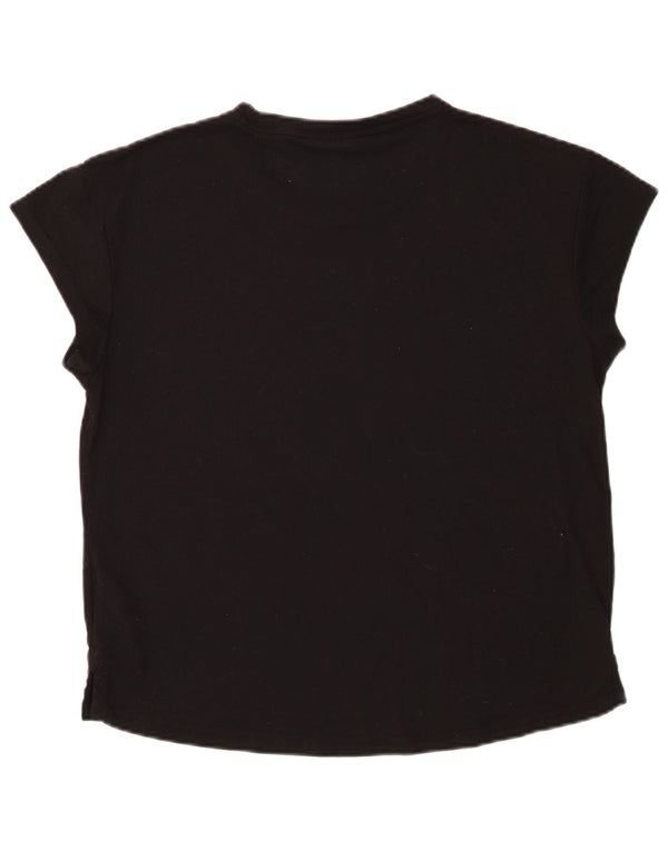Puma T-shirt graphique pour femme UK 14 Noir moyen Polyester
