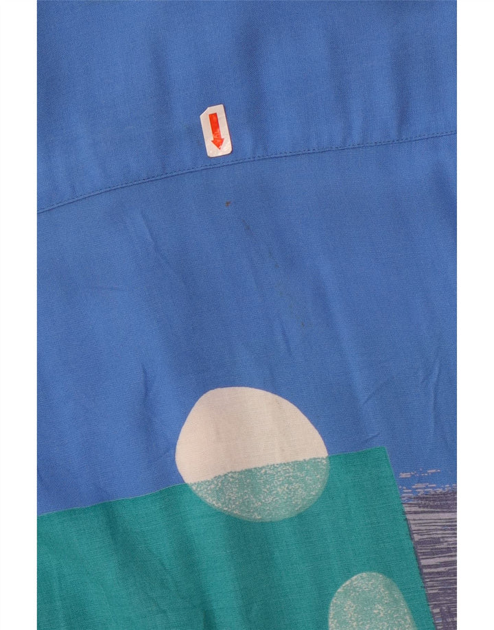 Studio Coletti Chemise graphique à manches courtes pour homme Taille 15 39/40 Bleu moyen