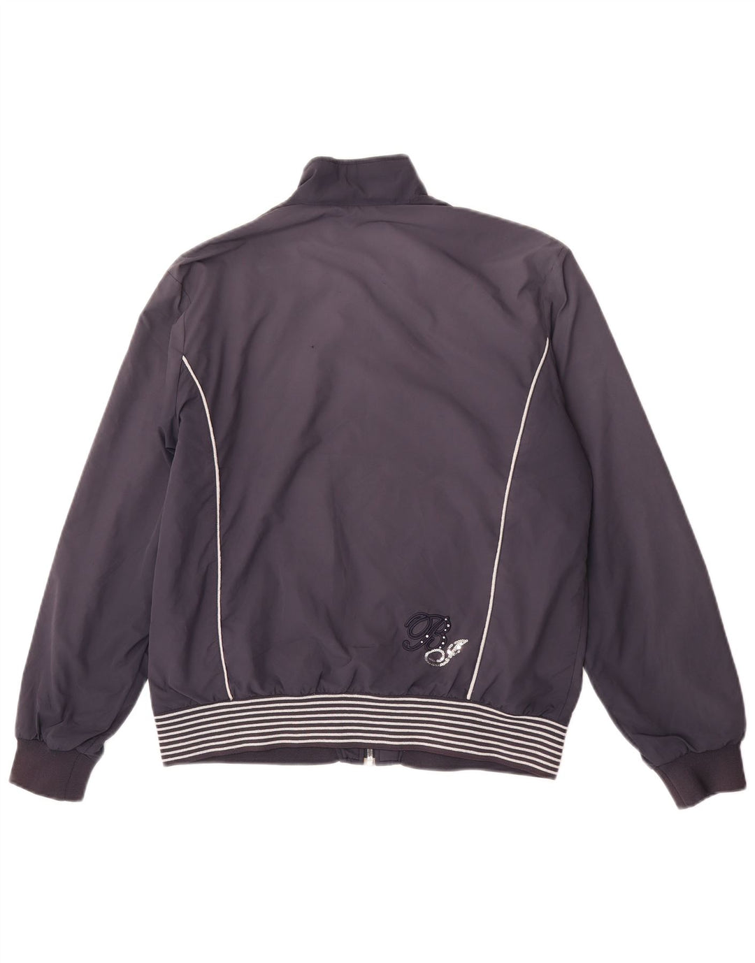 Fila Womens Bomber Jacket UK 18 XL Bleu Marine Rayé Polyester