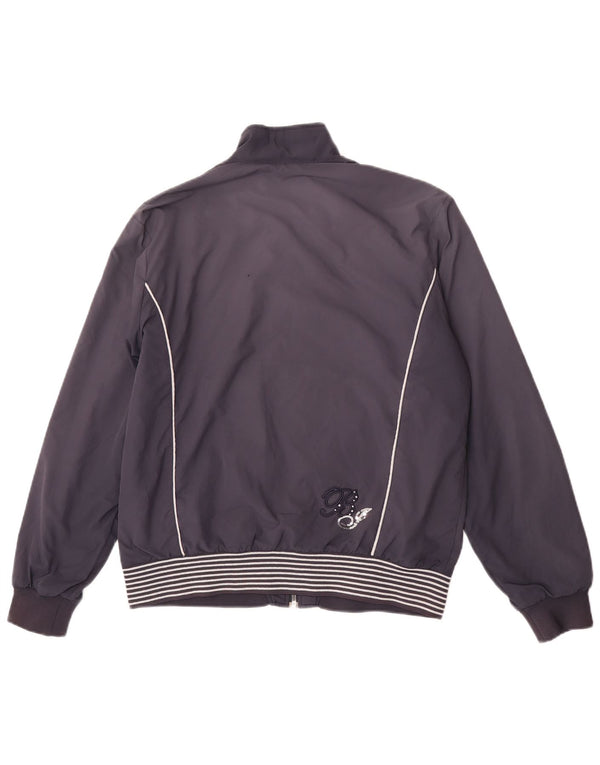 Fila Womens Bomber Jacket UK 18 XL Bleu Marine Rayé Polyester