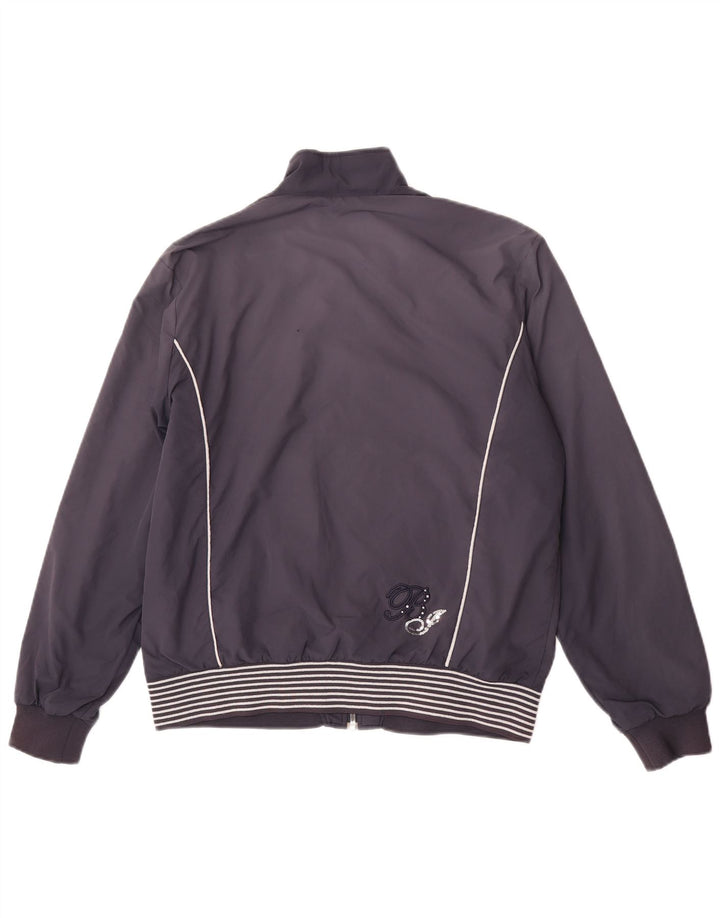 Fila Womens Bomber Jacket UK 18 XL Bleu Marine Rayé Polyester