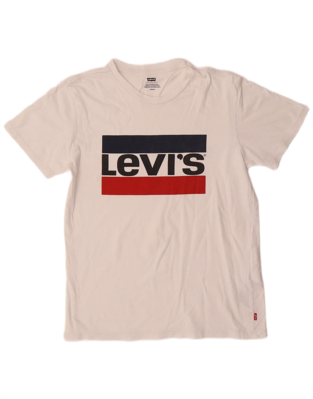 LEVI'S Mens Graphic T-Shirt Top Small White Cotton