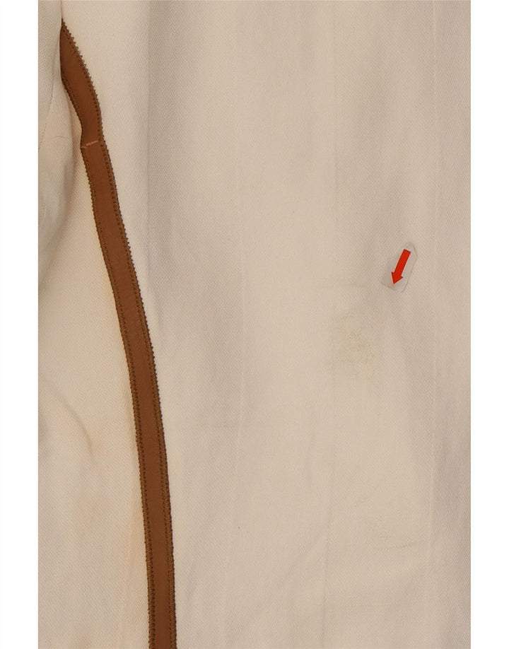 Zara Veste Blazer 1 Bouton Femme UK 16 Grande Viscose Blanche