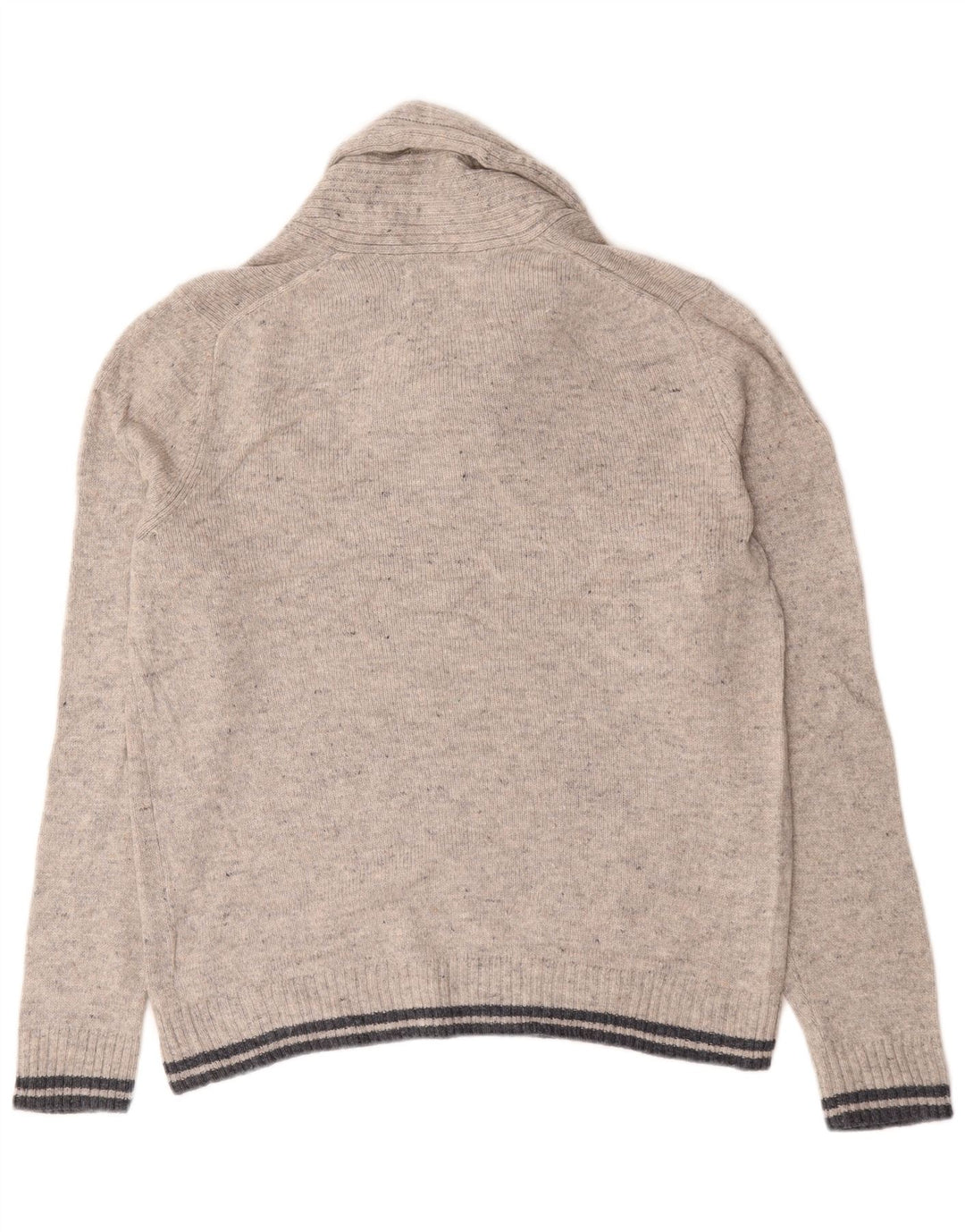 Marks & Spencer Pull à col châle pour homme en laine d'agneau mouchetée gris moyen
